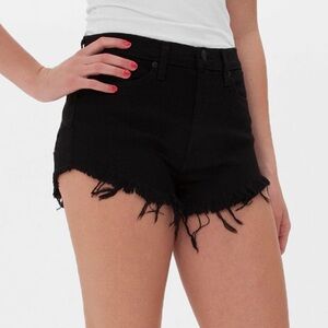 KanCan Black Frayed High Rise Jean Shorts